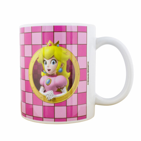 Super Mario Bros. Princess Peach Checkered 11 oz. Ceramic Mug